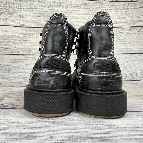 DIESEL Man's D-Cage Mid Hiker Boots Contrast Shoelaces Grunge Size 39 - Picture 10 of 16